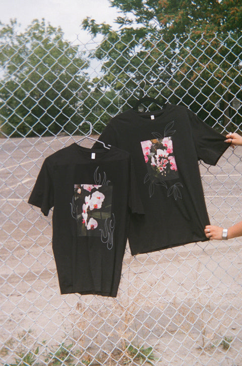 Blushing Petals in Black